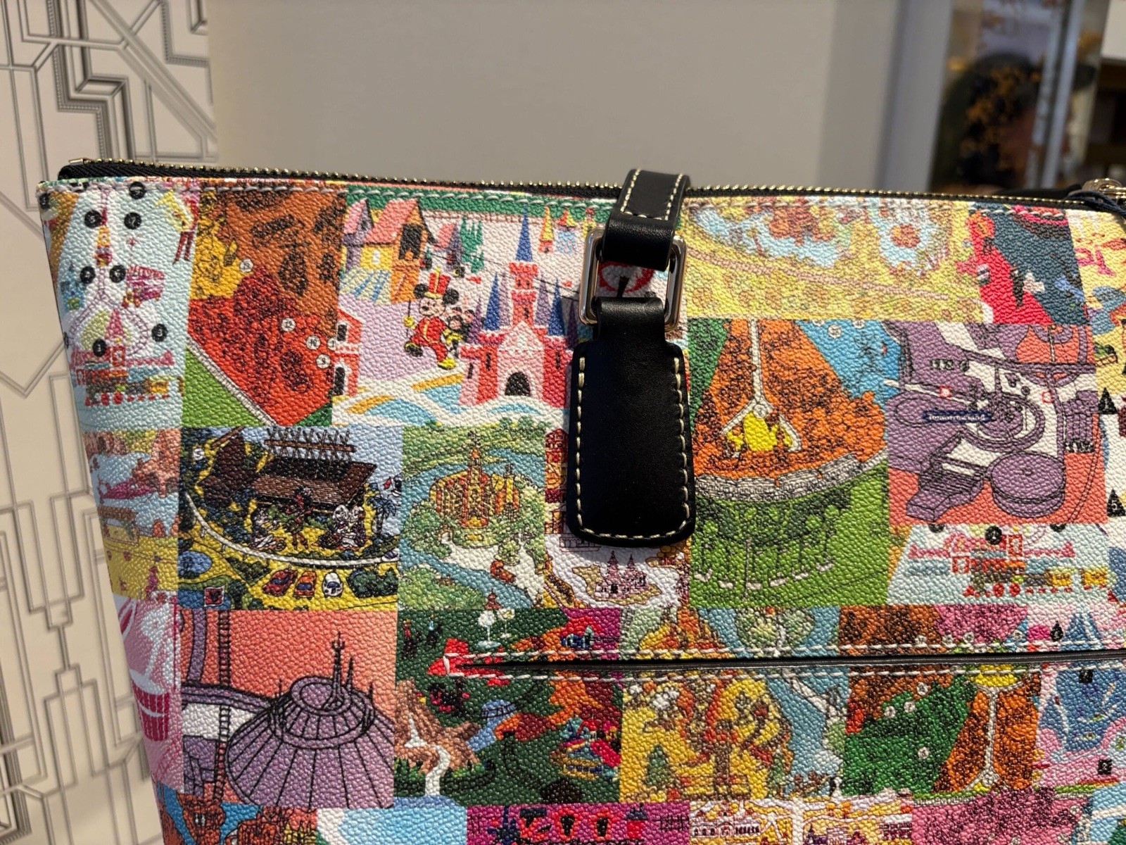 2026 Disney Parks Dooney & Bourke Vintage Park Map Icons Tote Bag NWT