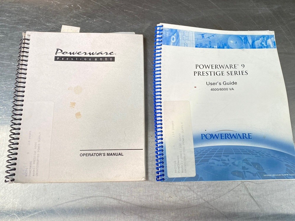 Powerware 9 Prestige Series 4500 / 6000 - Users Manual / Instructions Book
