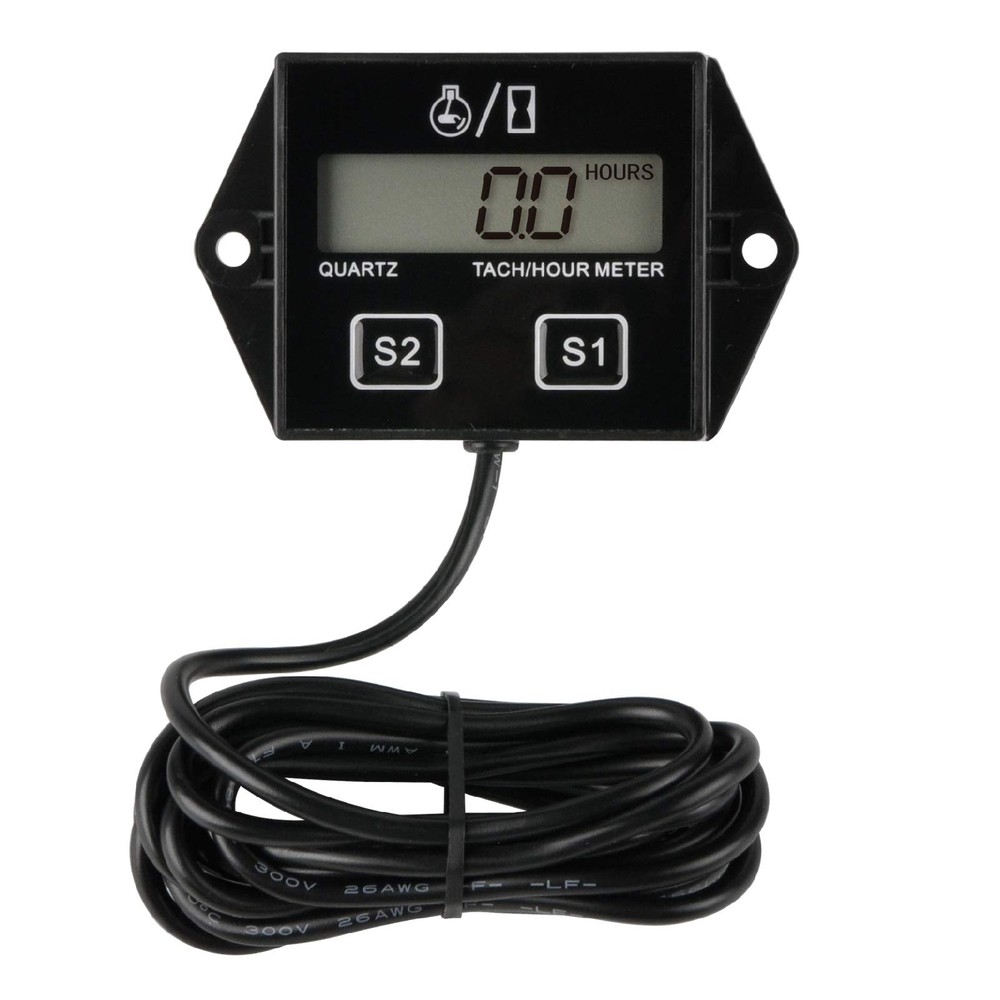 Digital Hour Meter Tachometer Maintenance Reminder Battery Replaceable Automa...