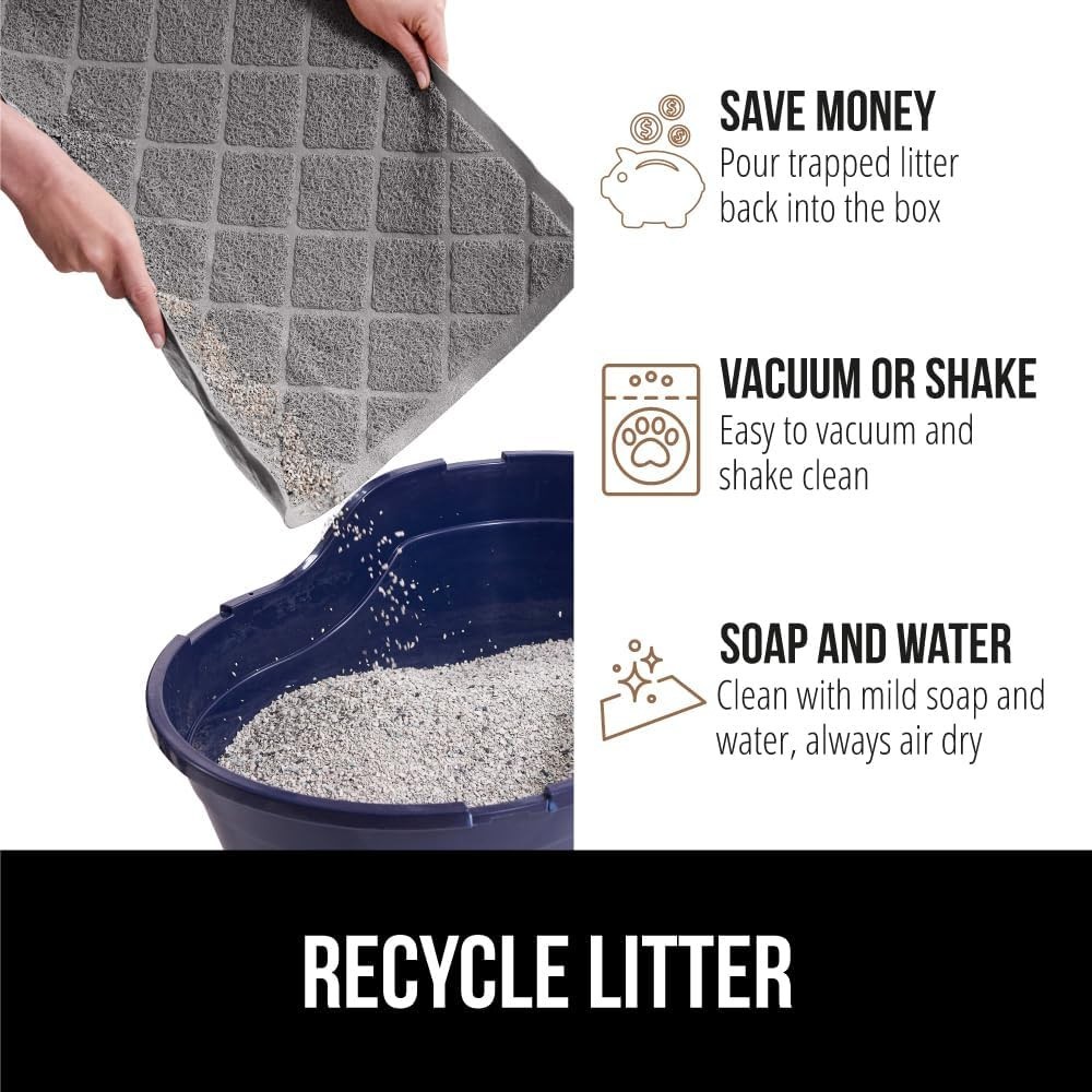 Cat Litter Mat with Textured Backing - 24x17 Water-Resistant Solution