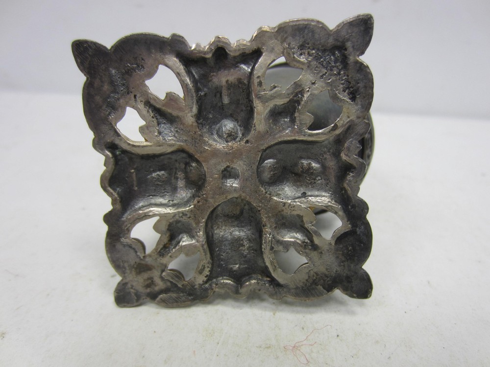 Antique Silverplated Cherub on Egg Toothpick Holder