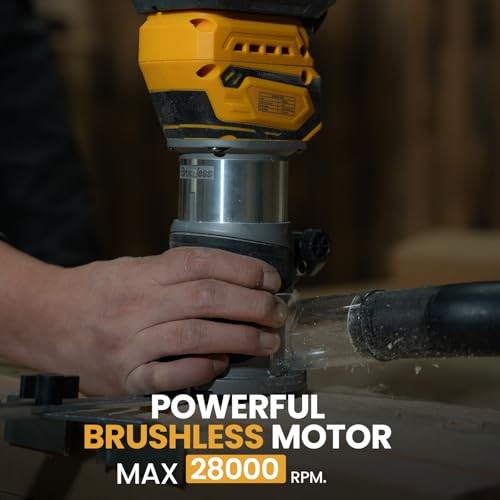 Cordless Brushless Compact Router Compatible with Dewalt Router Fixed Base Kit