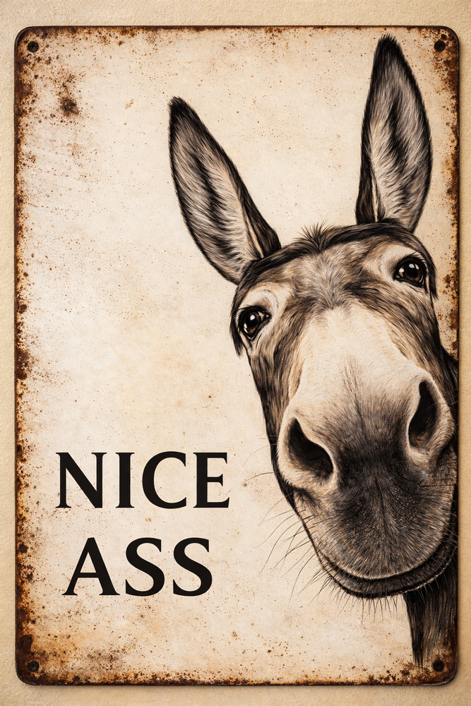 nice ass wall art metal sign