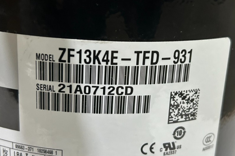 New Copeland ZF13K4E-TFD-931 Scroll Compressor 460V 3PH POE