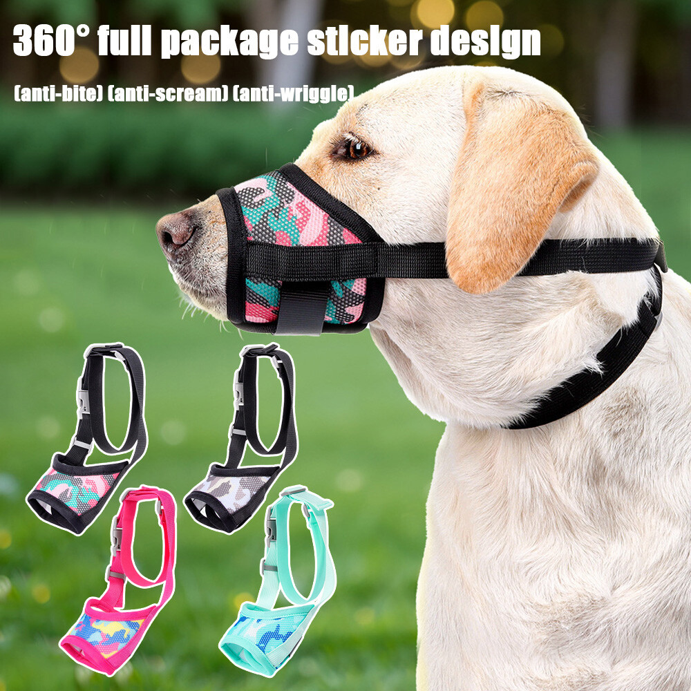 MUZZLE MESH Dog Pet adjustable strap anti bite bark Safety soft breathable❥