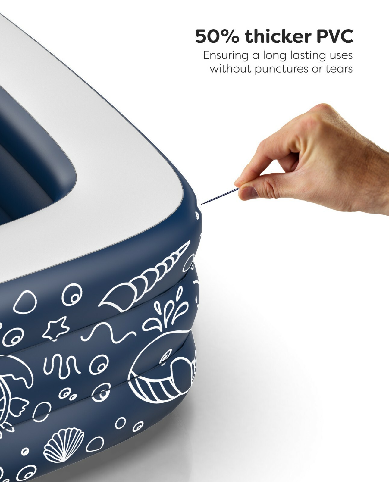 EXTRA LARGE Inflatable Pool Above Ground Swimming Pool for Kiddie, Kids 22" Deep