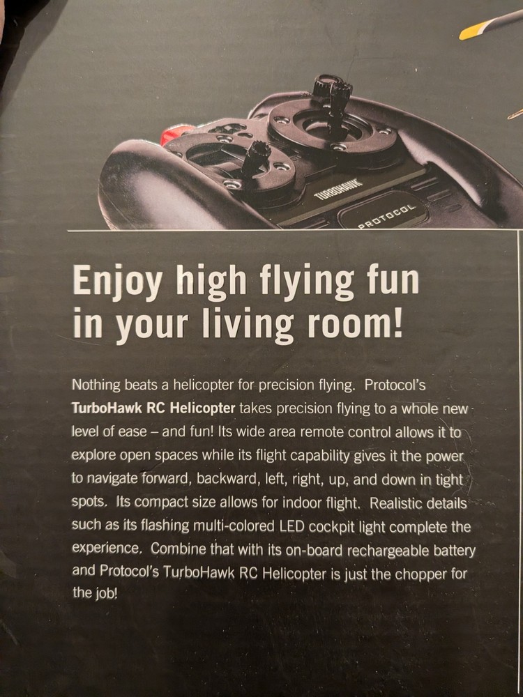 Turbohawk Protocol 3 Channel Remote Control Helicopter NIB