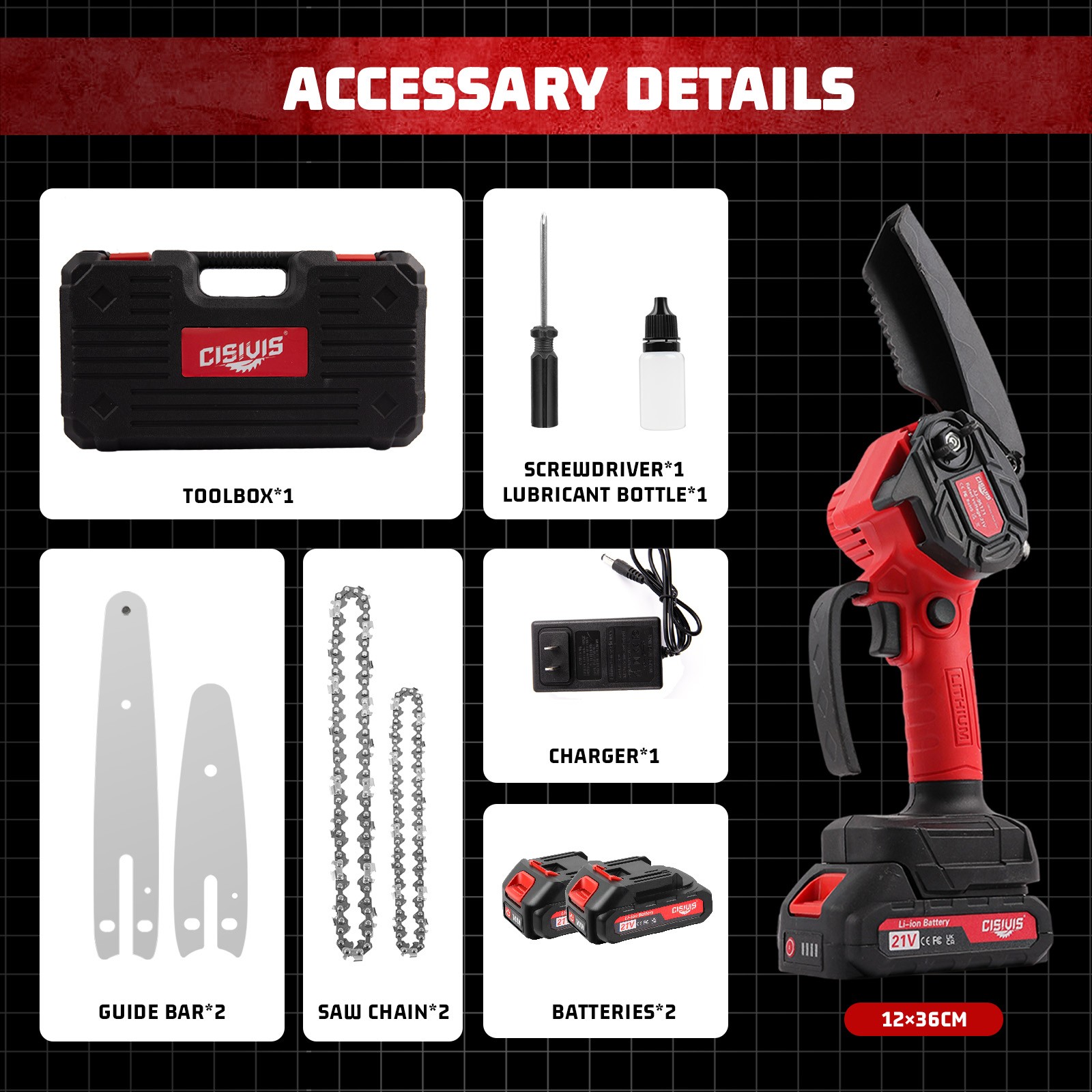 4/6inch Wireless Mini Chainsaw Equipped with 2 Large Capacity Batteries.Handheld