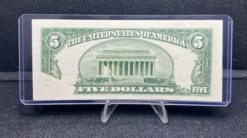 1953 $5 Silver Certificate "OBSTRUCTED PRINT ERROR" -Uncirculated Z259