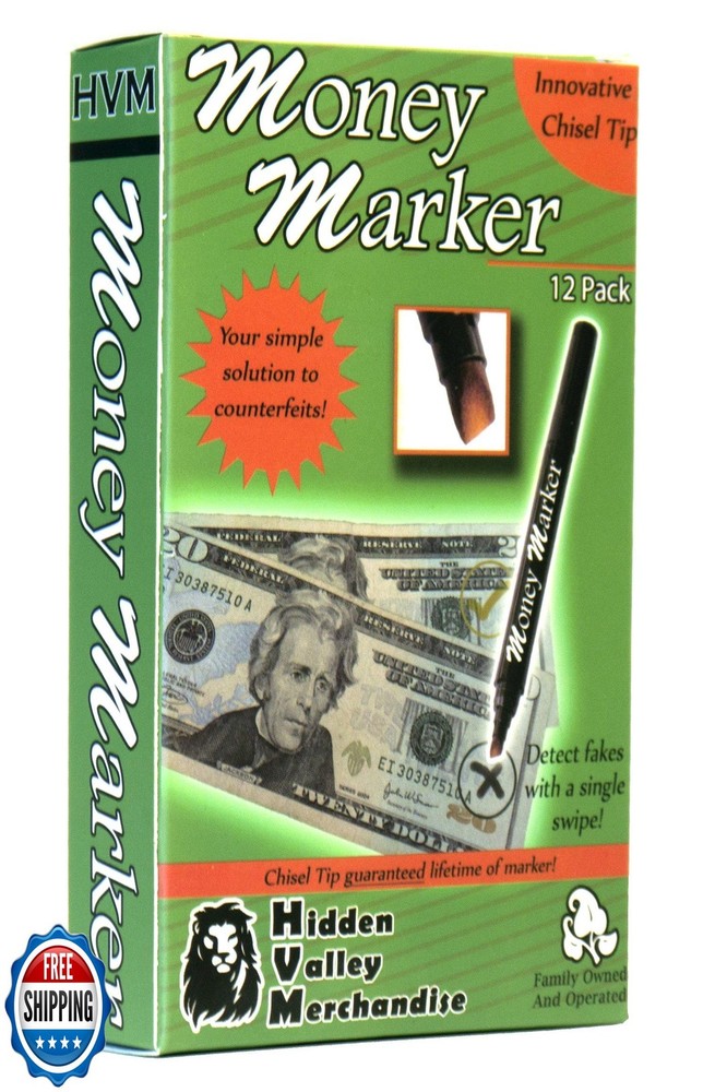 HVM Counterfeit Money Detector Pen (12 Counterfeit Pens) - Money