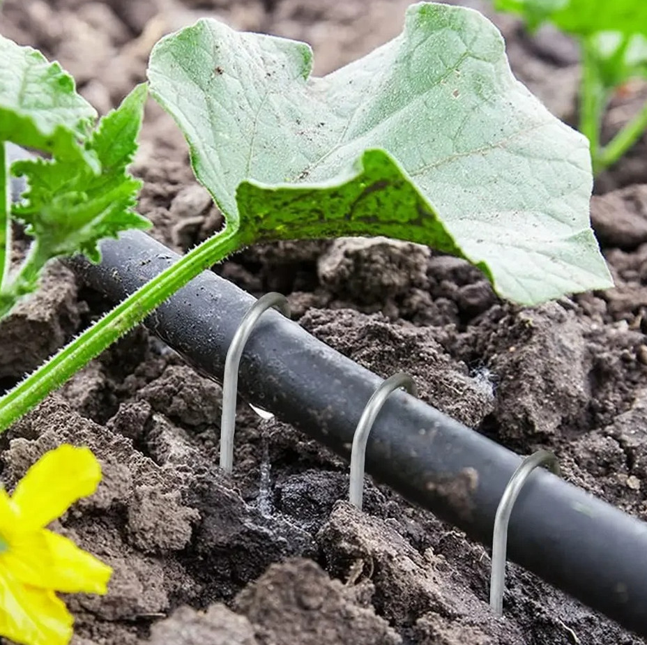 30pcs 4x15cm U-Shaped Garden Staples Heavy Duty Galvanized Landscape Ground Pins