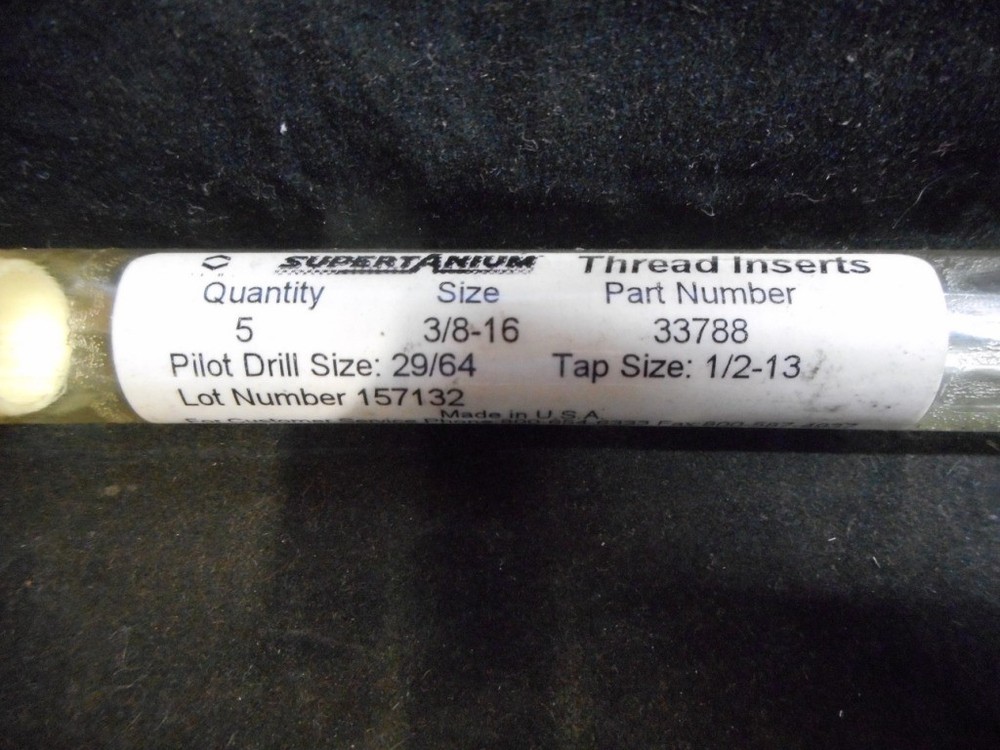 LAWSON SUPERTANIUM LOCKING THREAD INSERTS, P33788, 3/8-16, 5 PACK