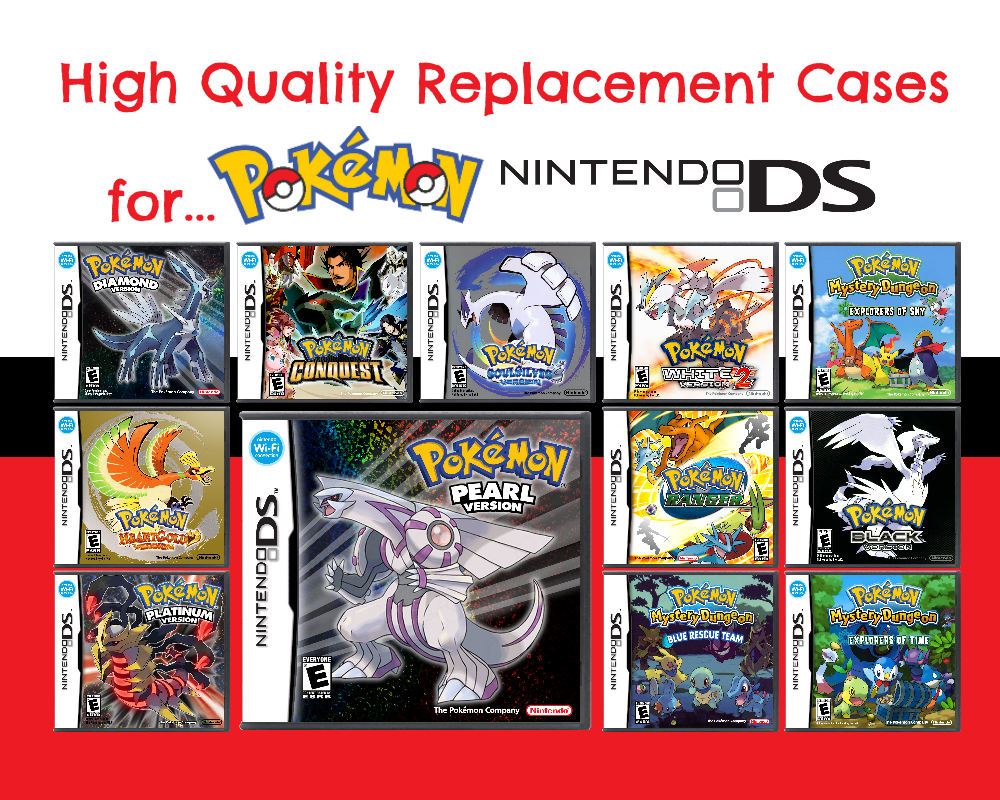 Authentic Nintendo DS Cases w/ Complimentary Pokémon Covers