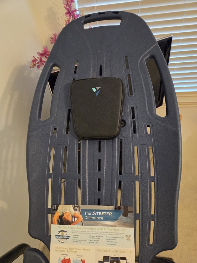 Teeter EP-970 Adjustable Padded Foldable Inversion Table Blue w/ Accessories