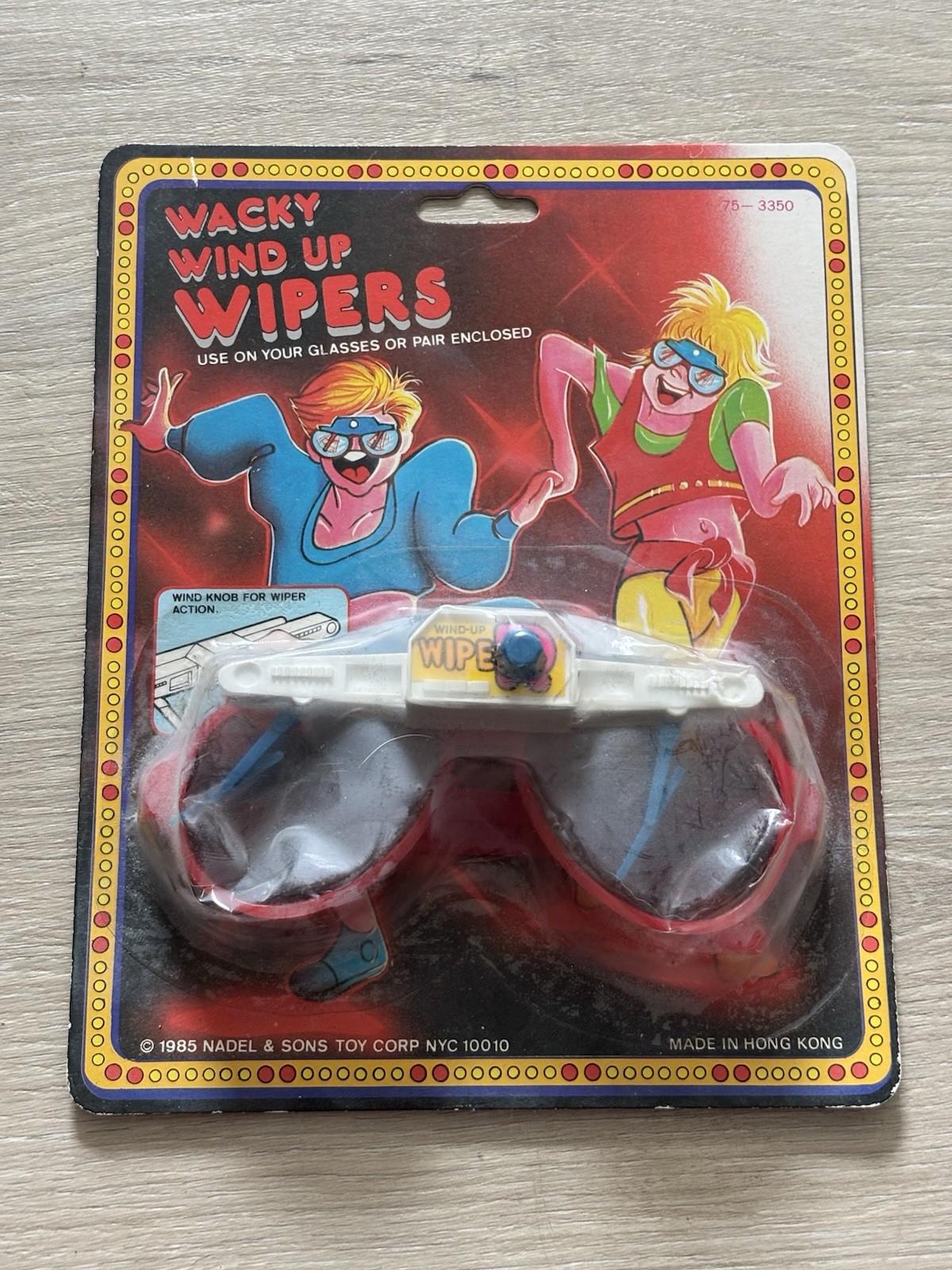 Vintage Novelty Glasses W/ Wacky Wind Up Wipers 1985 Nadel & Sons Toy Hong Kong