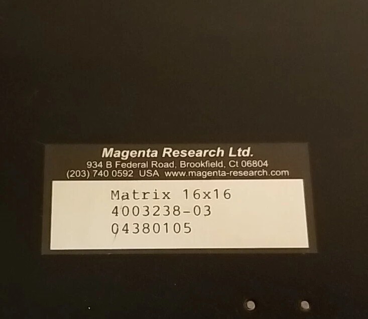 Magenta Multiview Matrix 16 X 16 Cross Point Switch/Distribution Amplifier