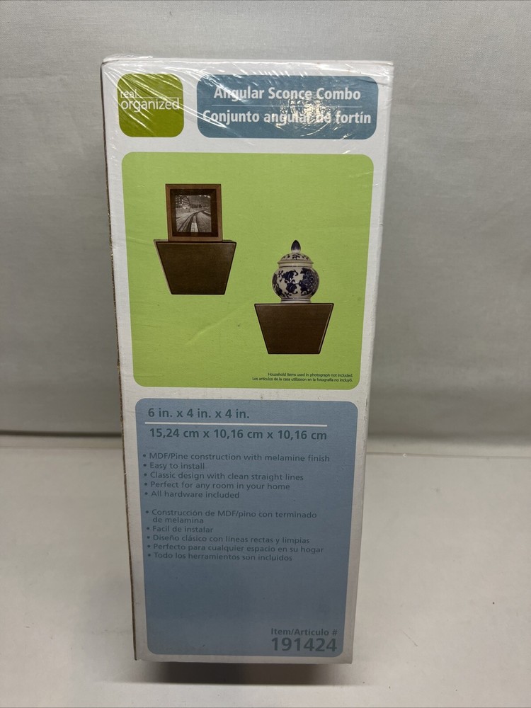 Real Organized Angular Sconce Combo Self, Item #191424 6”X4”X4” Brown Finish