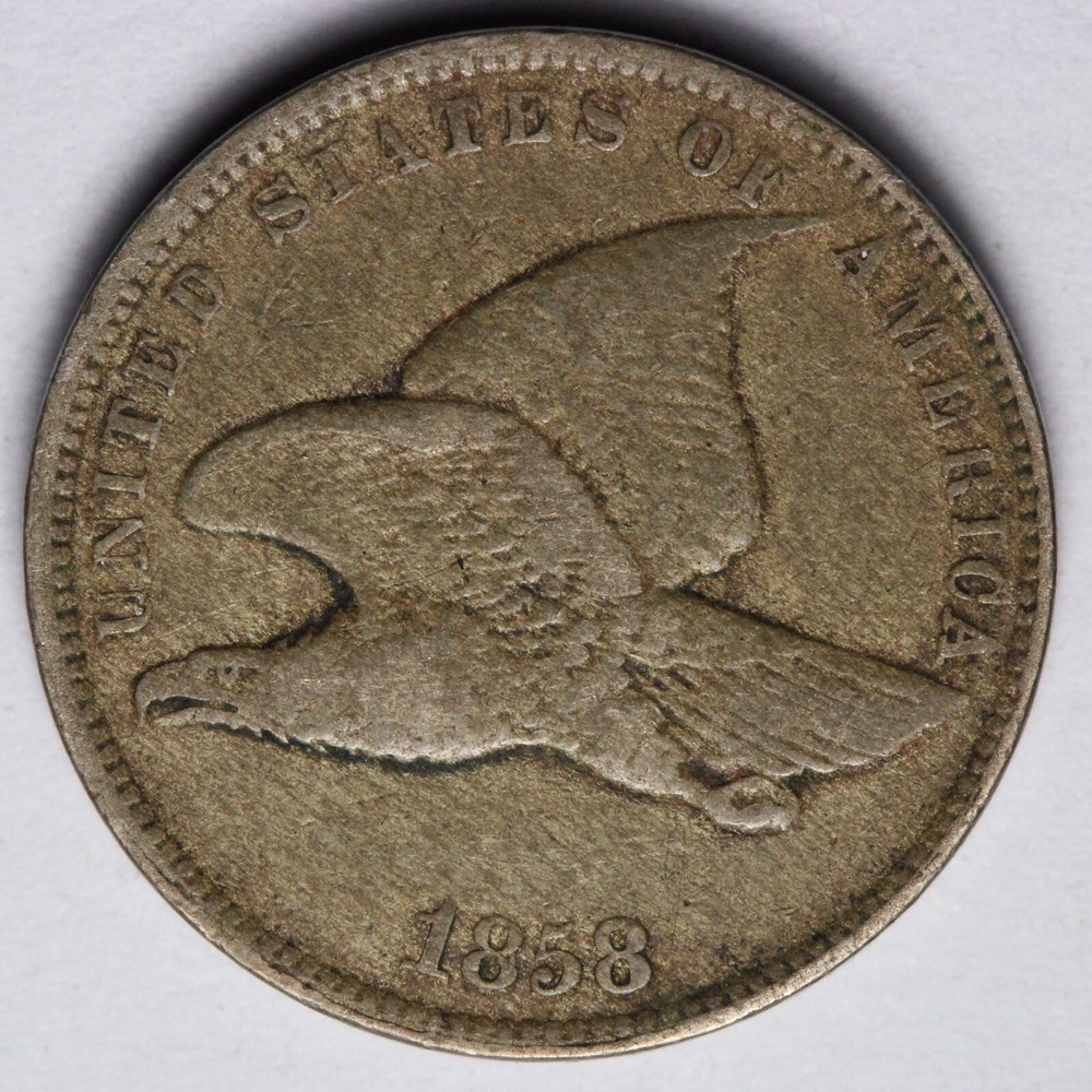 1858 S.L. Flying Eagle Cent Penny VF E120 WEM
