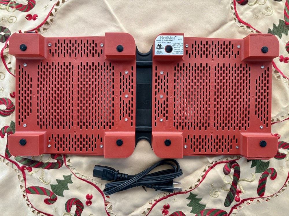 RUST RED HotMat Connect Modular 2 Dish Foldable Hot Warming Tray # 2DISH Connect