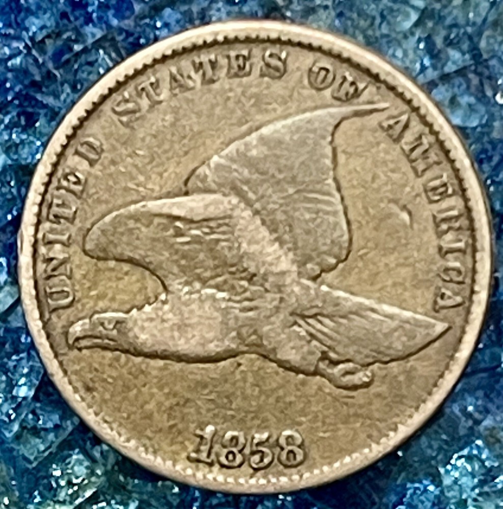 1858 FLYING EAGLE CENT EARLY COPPER PENNY US TYPE COIN