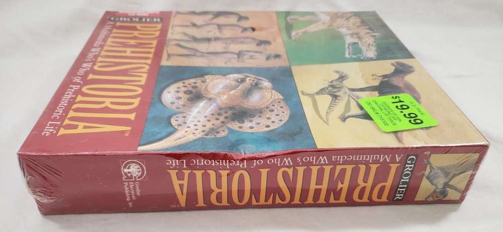 Grolier Encyclopedia Prehistoria PC DOS Windows NEW complete Big Box SEALED