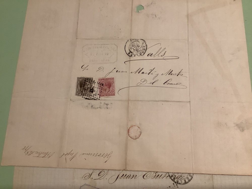 Spain 1879 postal cover 2 items Ref A1810