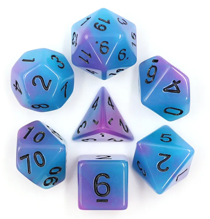 😈Voidwalker GITD Purple 7 Dice RPG Set | DND Dungeons & Dragons, Starfinder B