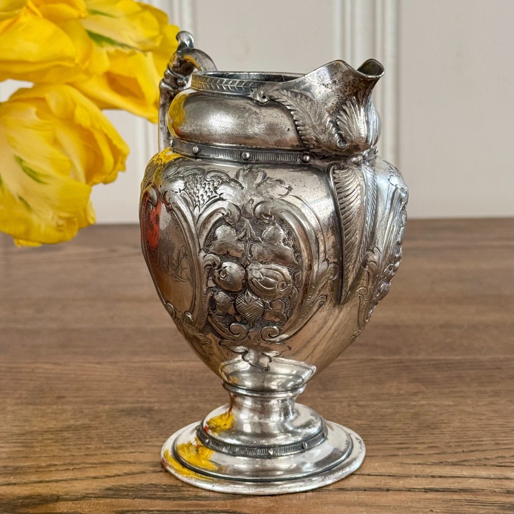 Silver Plate Engraved Creamer