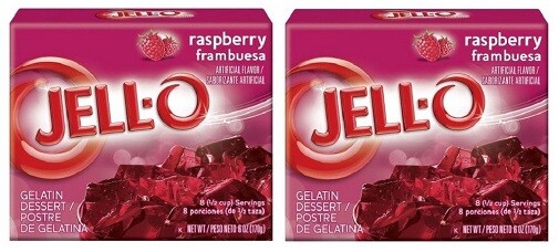 Jell-O Raspberry Instant Jello Gelatin Mix 6 oz Box 2 Pack
