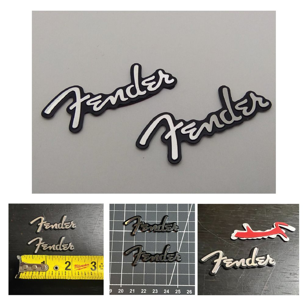 2 x Emblem Guitar Badge Decal Replacement fits Fender