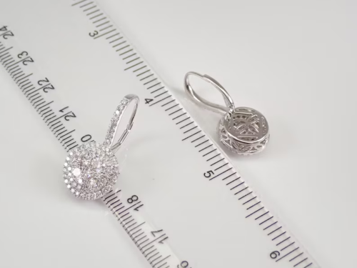 2Ct Lab Created Diamond Round Drop & Dangle Earrings 14K White Gold Plated