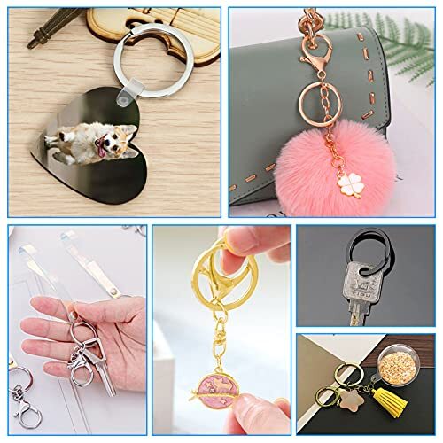 60pcs Flat Key Chain Rings Metal Keychain Ring Round Flat Split Key Ring Metal