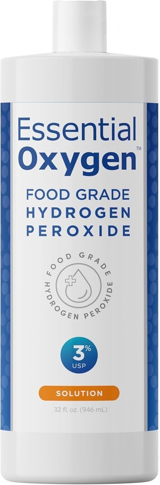 Essential Oxygen+, Hydrogen Peroxide 3% Food Grade, 1 Each, 32 Oz