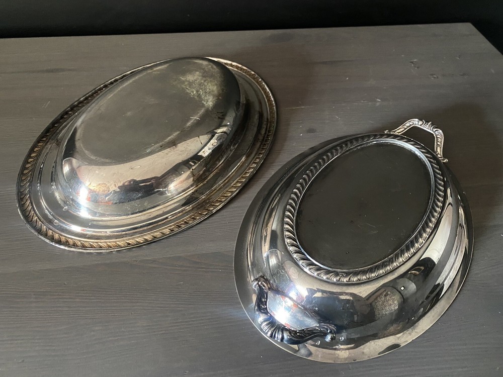 Vintage Silver Plate Serving Dish With Cover