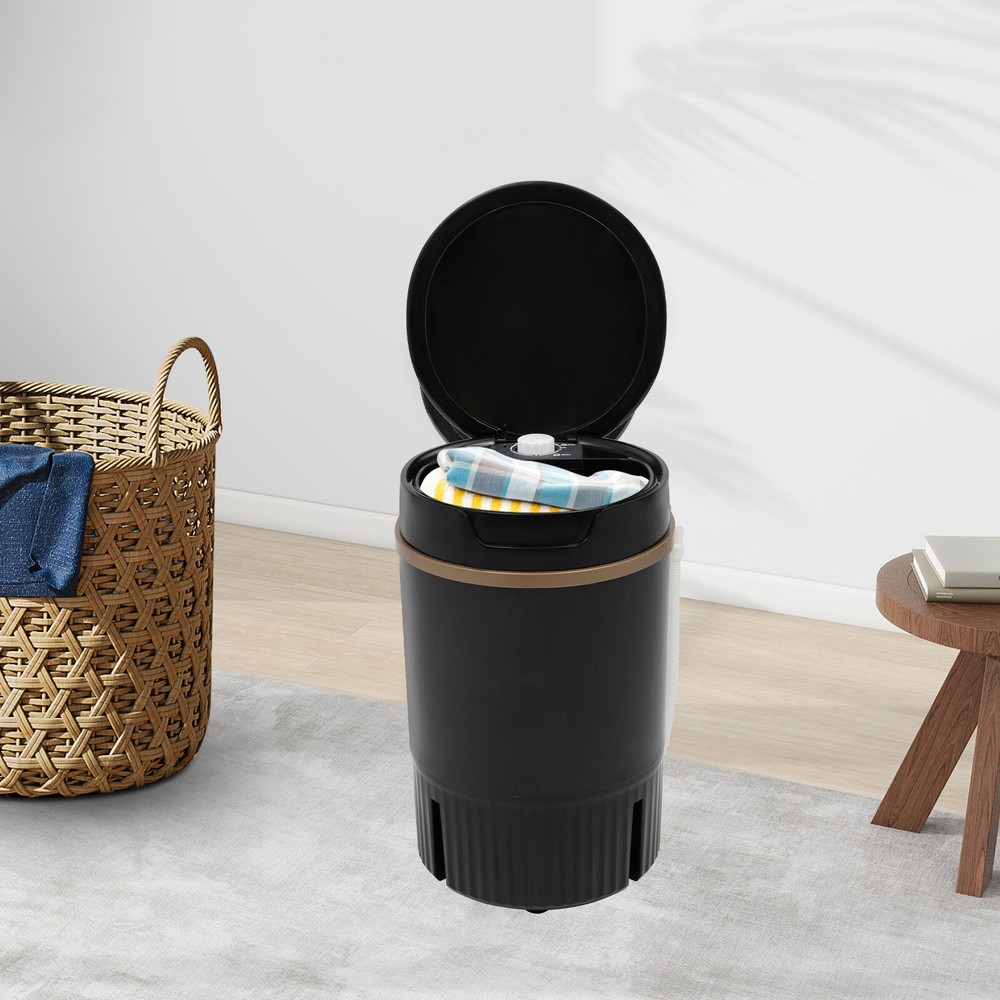 Mini Washing Machine Washer with Drainage Basket Multi-Functional Black Portable