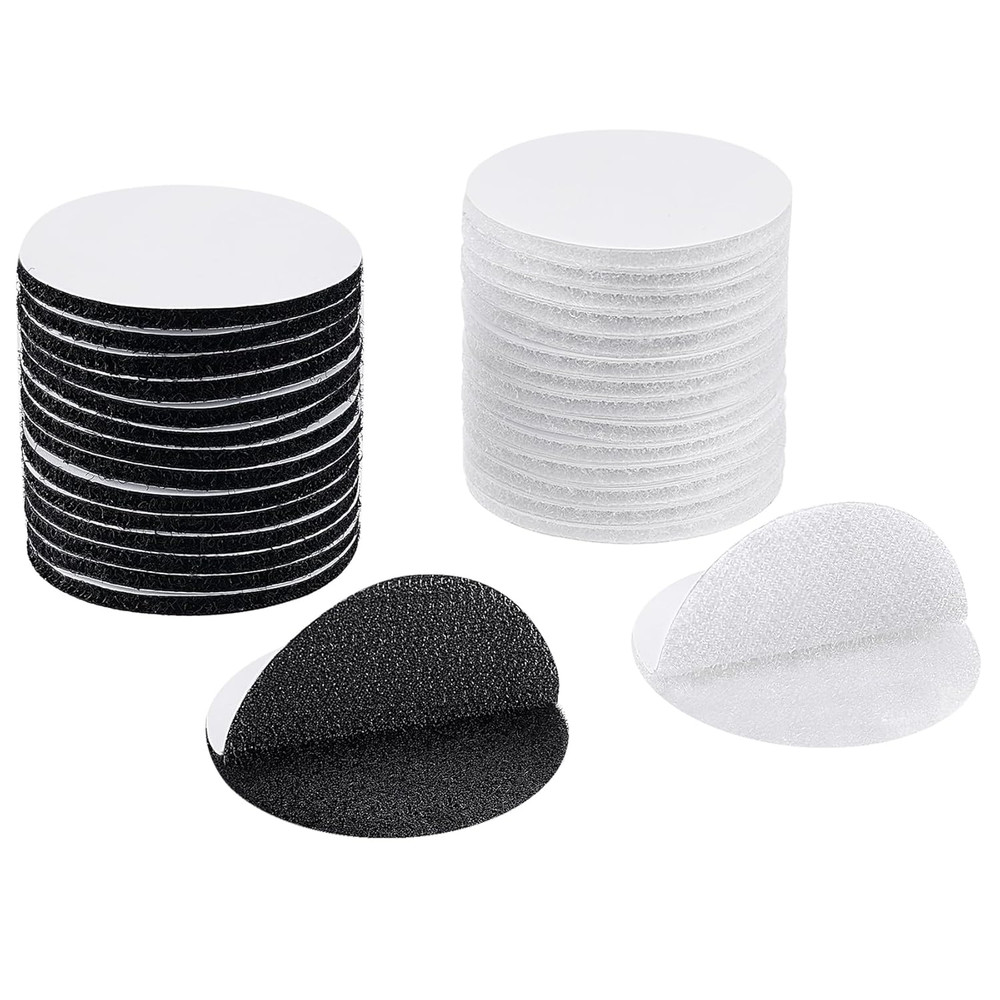 30PCS Heavy Duty Double-Sided Adhesive Hook Loop Dots - 2 Inch Round