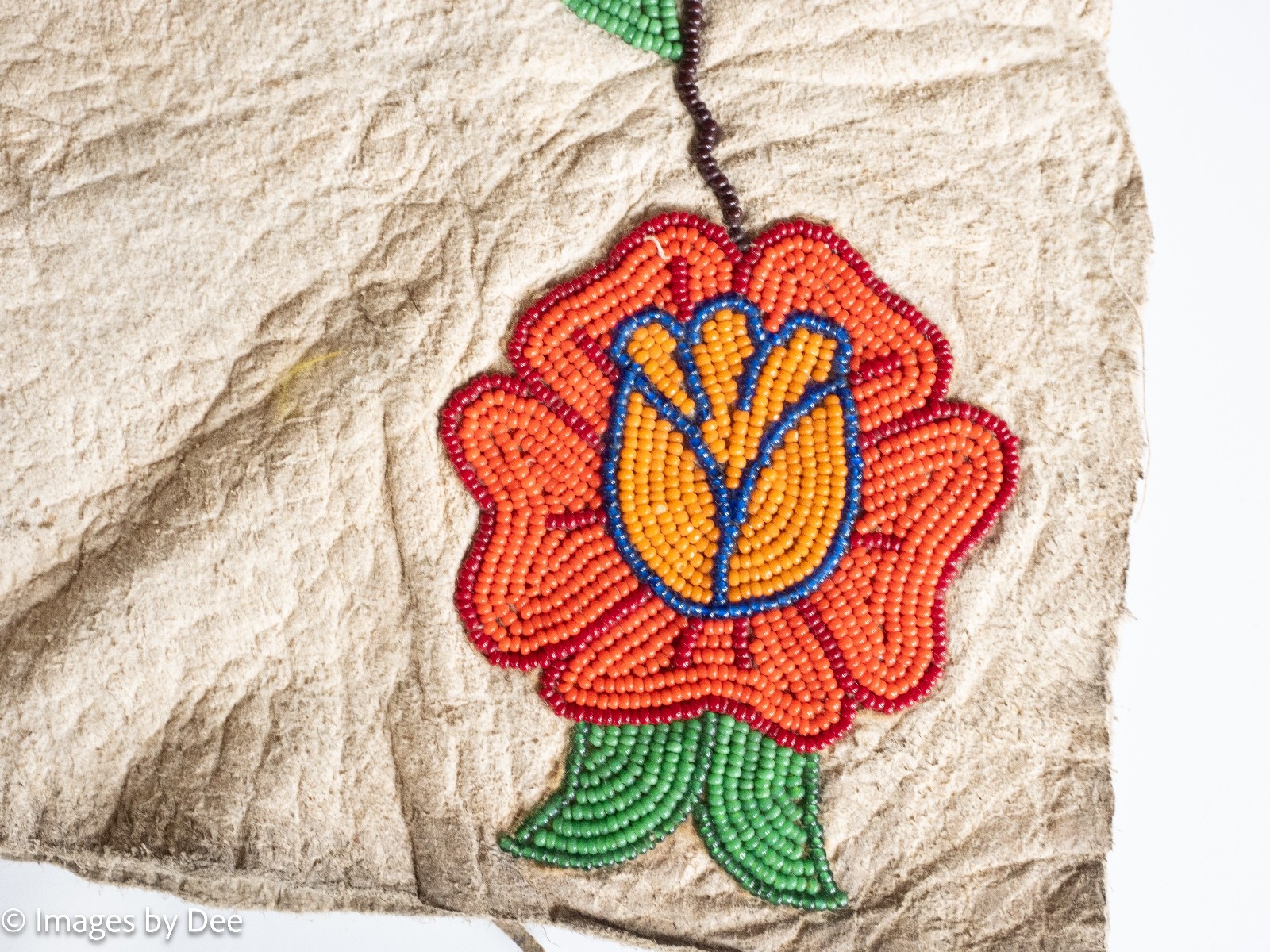 Rare Crow Leggins Brain Tan Leather and Seed Beads