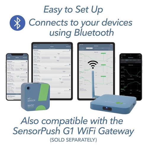 SensorPush HT.w Smart Temperature Sensor & Humidity - 1 Pack, Blue