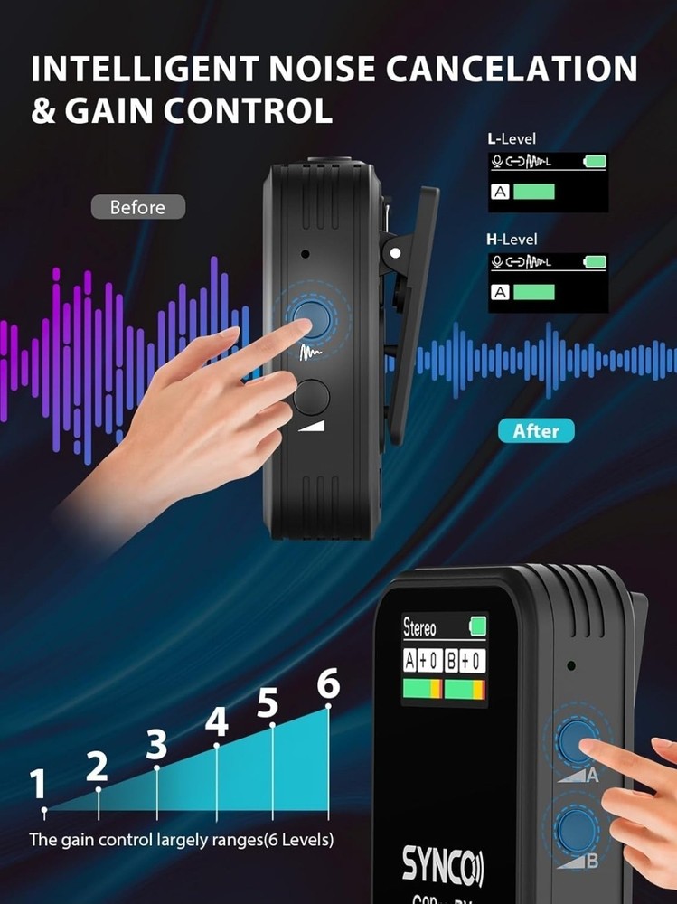 Wireless Lavalier Mic System, G2(A2) PRO Dual Standard with charging case