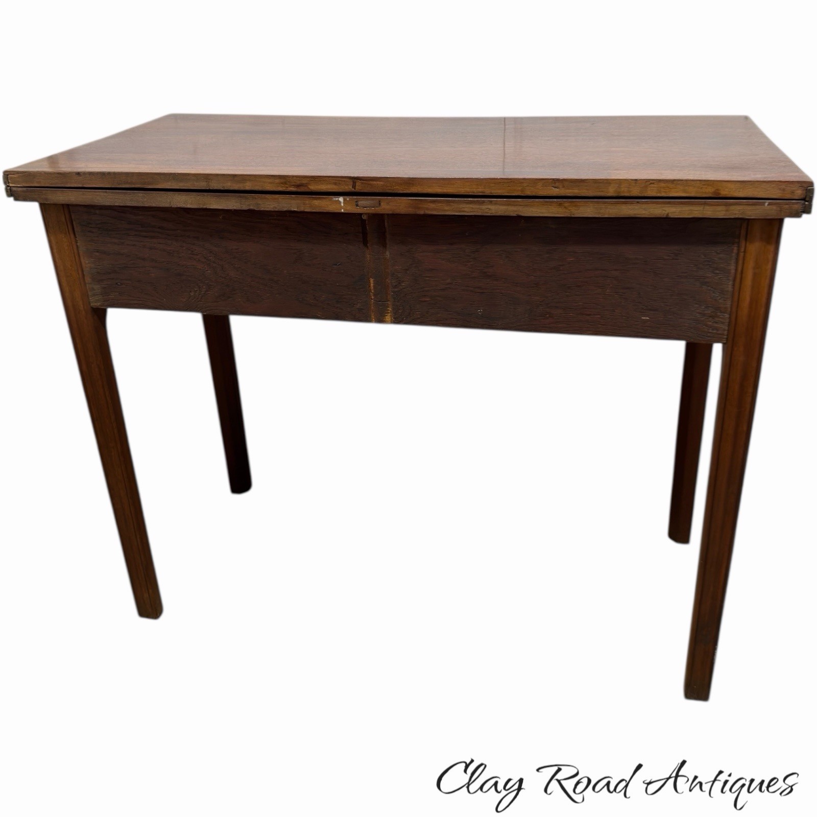 Antique PA chippendale 18th mahogany hall console card game table stand 1780