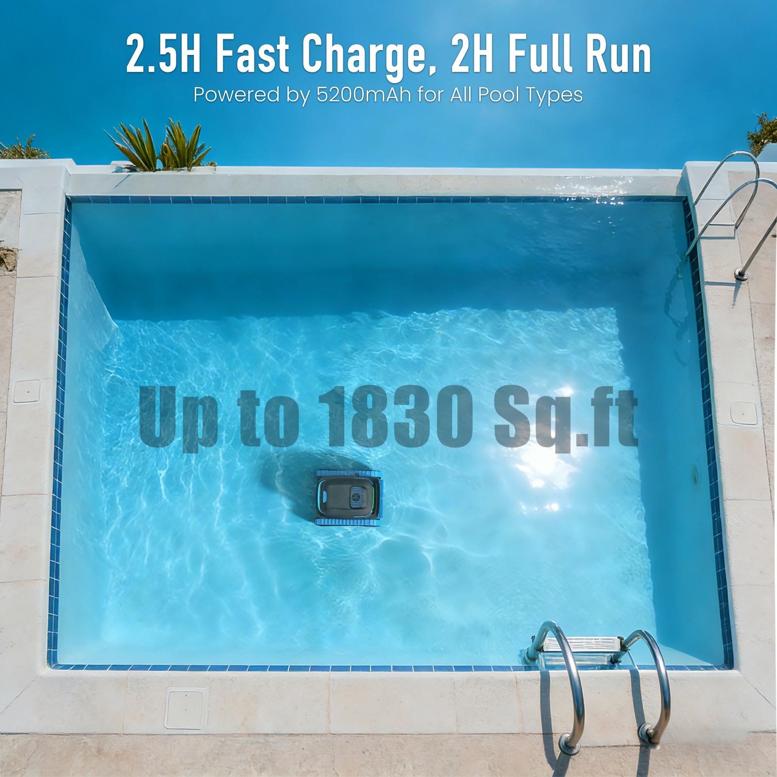 AIRROBO CP40 Cordless Robotic Pool Cleaner for Inground & Above Ground Pool APP