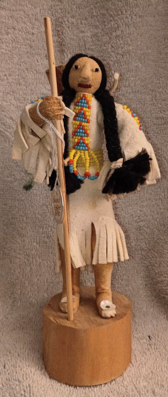 Wonderful Cecelia Ottogary Crow Doll Carrying A Gathering Basket With Walking St