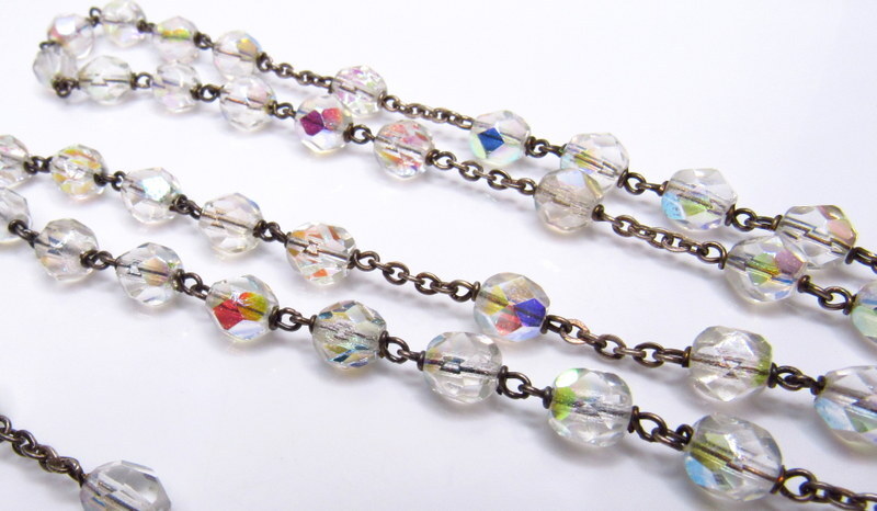 Vintage Sterling Silver Crystal Rosary Rome