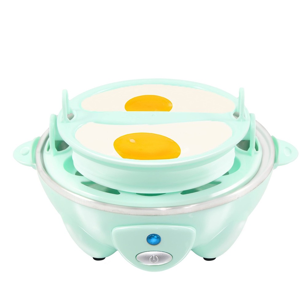 Egg Cooker with Buzzer, 7 Egg Capacity Auto Shut Off, Green