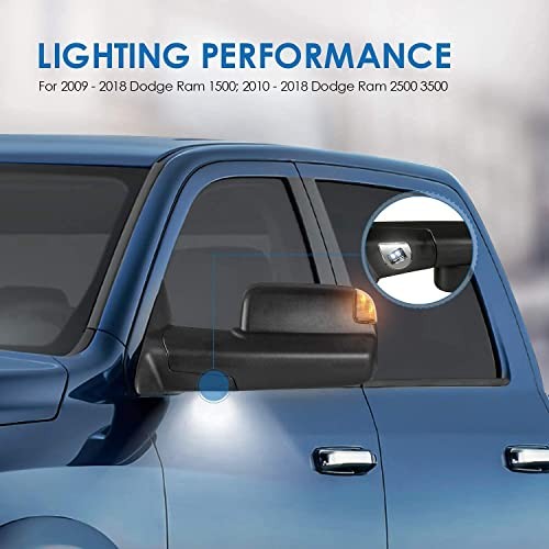 Left Driver Side Power Heated Mirror Compatible with 2009-2018 Ram Left Side
