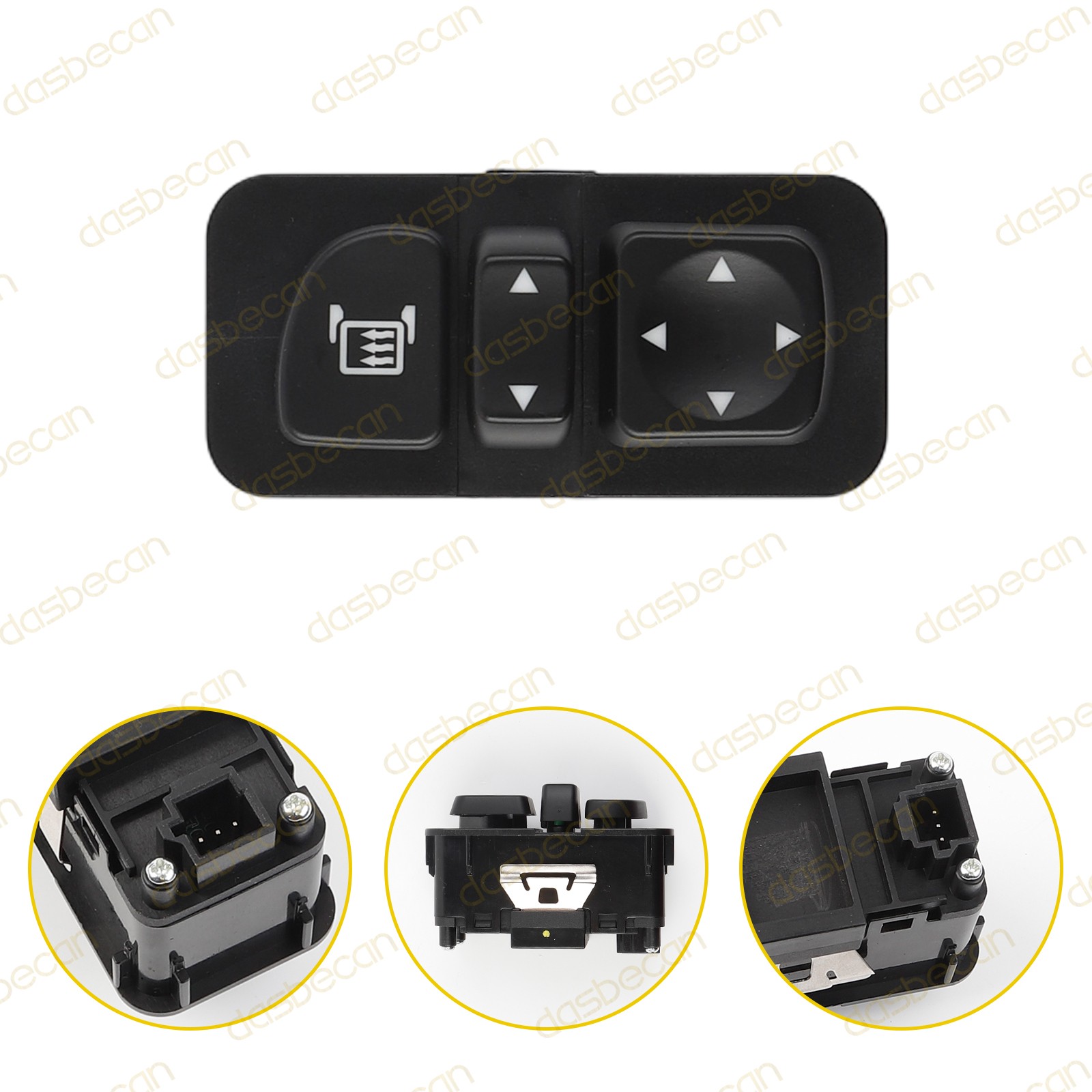 Door Mirror Left Right w/ Heat Mirror Switch For Peterbilt 2-Axis Q27-6016-001