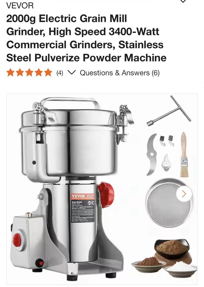 Electric Grain Mill Grinder HC2000 3400W