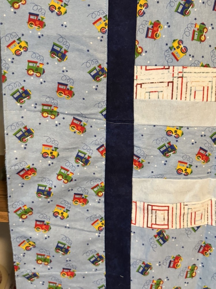 Patchwork Quilt Throw Blanket Handmade Signed Reversible Farmstead 53”x52”