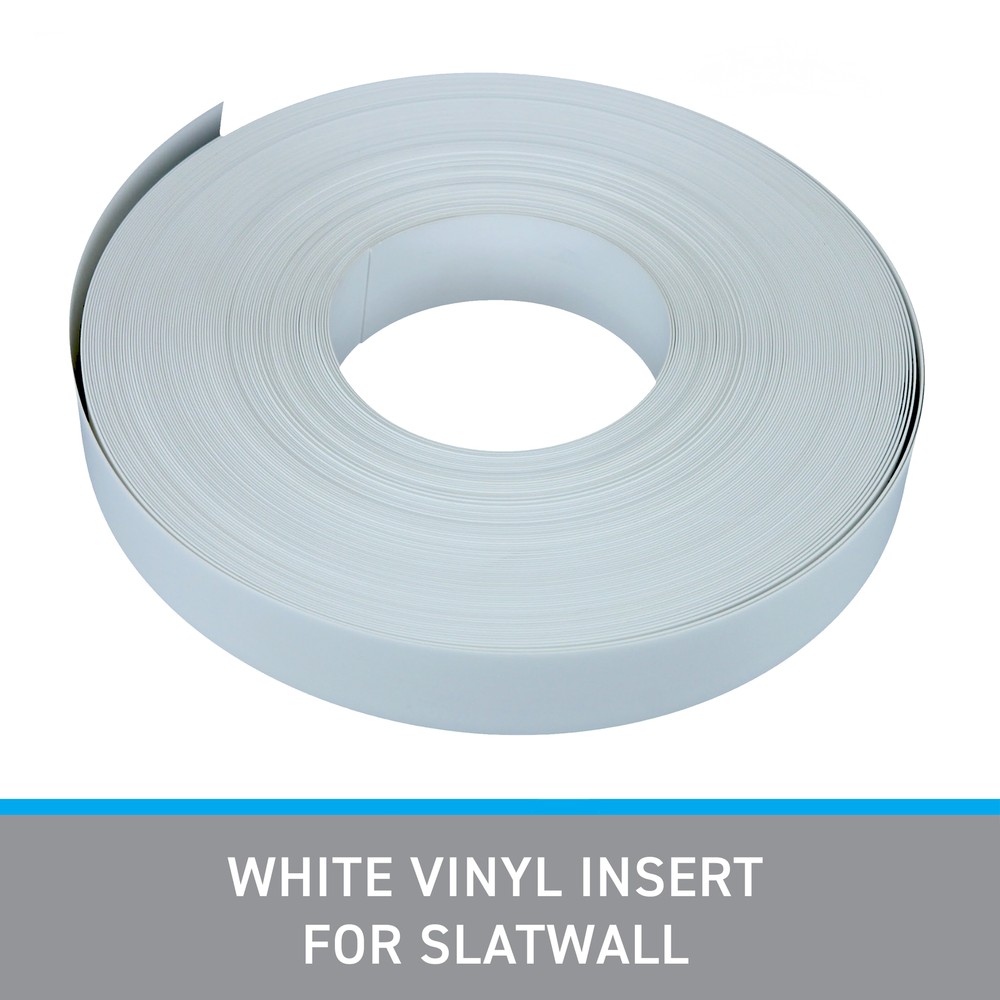 SSWBasics White Vinyl Insert for Slatwall (130’L Roll)