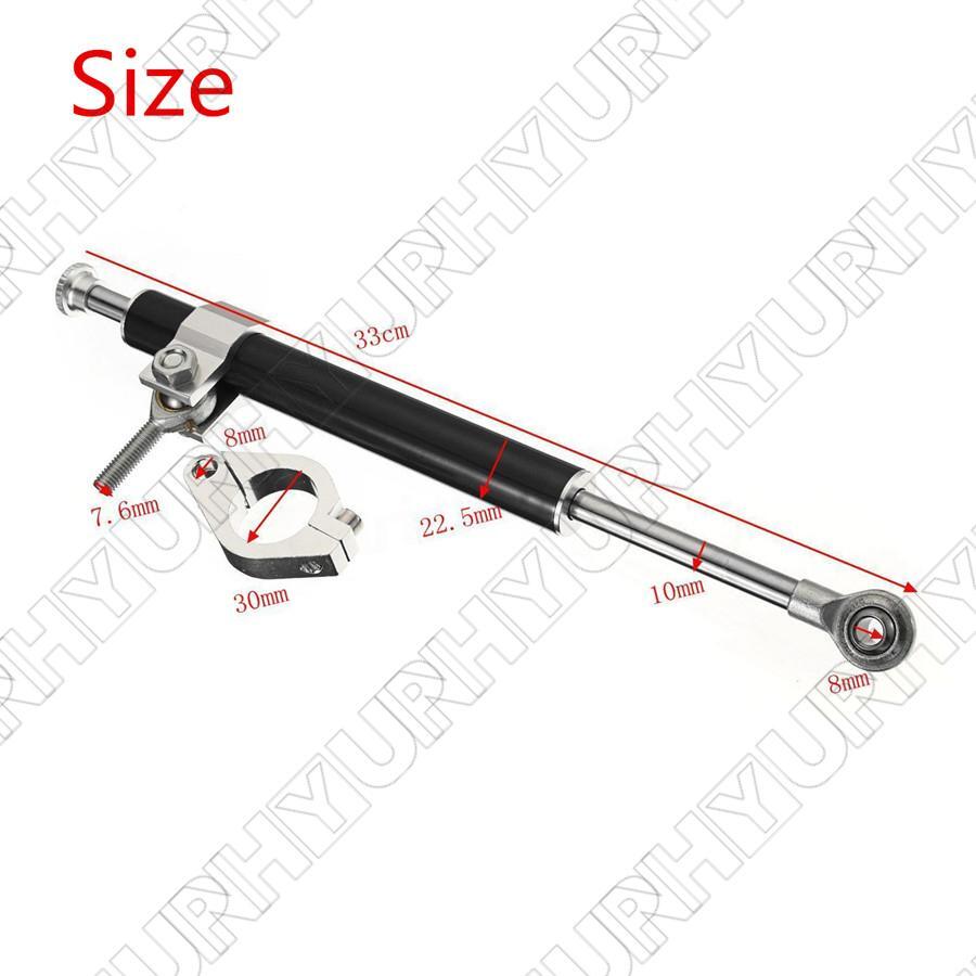 330mm Durable Motorcycle Universal Aluminum Steering Damper Stabilizer Linear